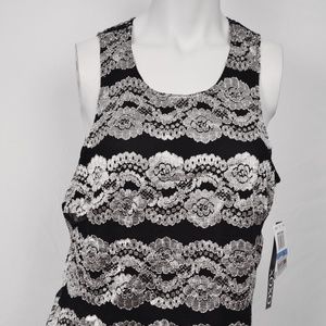 XOXO Black and Silver Sleeveless Blouse (XL)